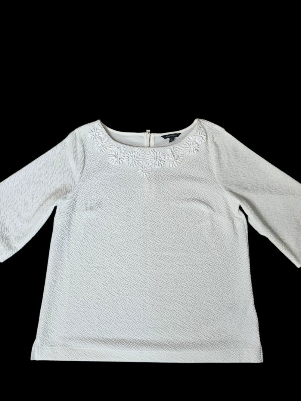 NWT Banana Republic Paillete Embellished Top Women's L White Texture Cocktail